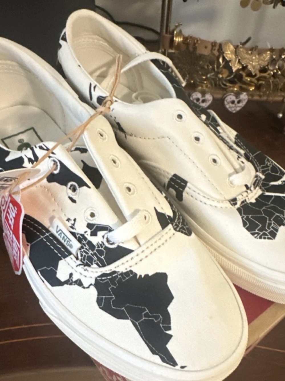Vans Save the Planet Era White Canvas World Map Slip-On Sneakers